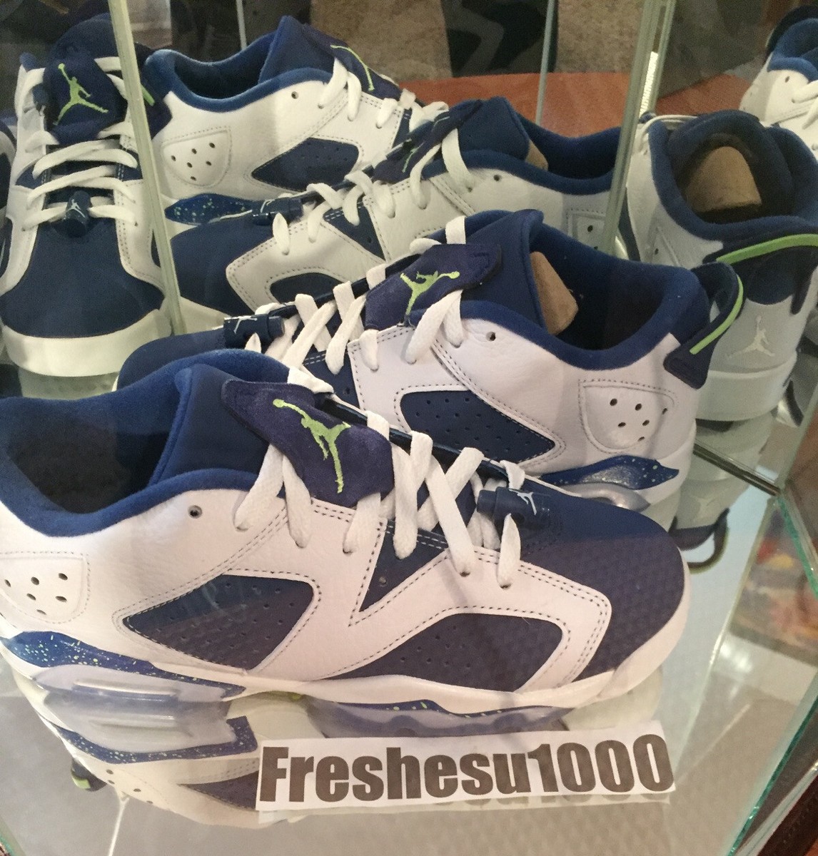 Air Jordan Retro Seahawks White Ghost Green Blue GS 6Y GS =Women's