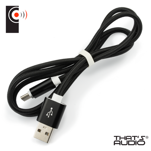 1m BLACK Braided USB-A to USB-C 2.0 (Reversible) High Speed Data & Charge Cable - Picture 3 of 8