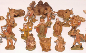 VTG Christmas Nativity Figurines Set Numbered Italy Polymer Lot of 27 Pc 4"
