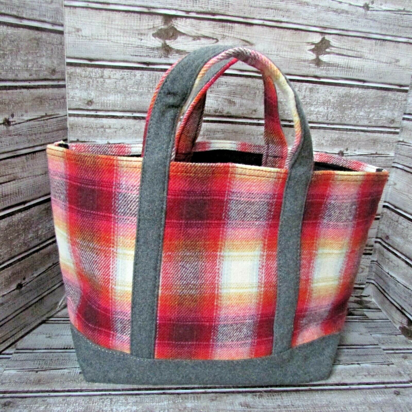 Gap + Pendleton Pink Plaid Wool Blend Tote Small … - image 2
