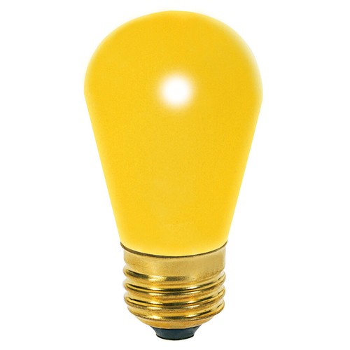 YELLOW CERAMIC Patio String Light Sign Bulb 120V 11W S14 Medium E26 Base 11S14/Y - Picture 3 of 4