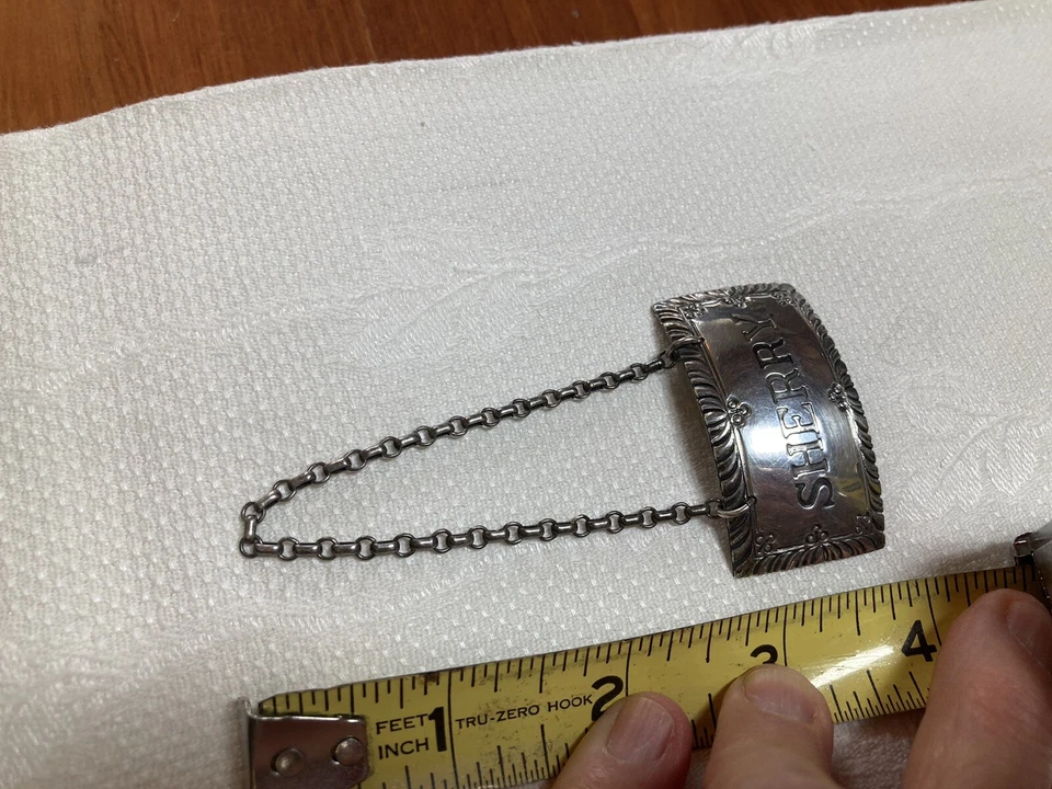 Etiqueta de jarra de jerez restauración Stieff Williamsburg vintage de plata esterlina Foto 4 de 4