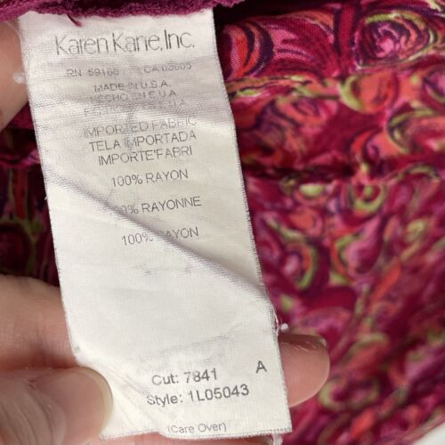 Vintage Karen Kane Lifestyle Maxi Dress Medium Artsy Floral Sleeveless Rayon - Picture 9 of 10