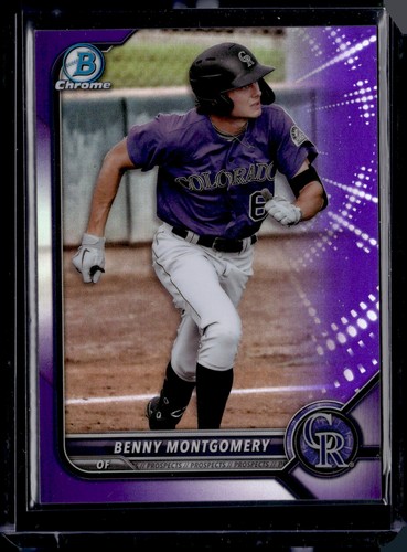 Benny Montgomery 2022 Bowman Chrome Prospects Purple Refractor #/250 Rockies - 第 1/2 張圖片