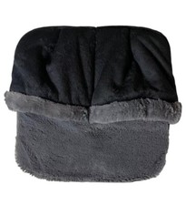 Health Touch Foot Massager Vibration Comfort Faux Fur Fabric Black Gray NIB