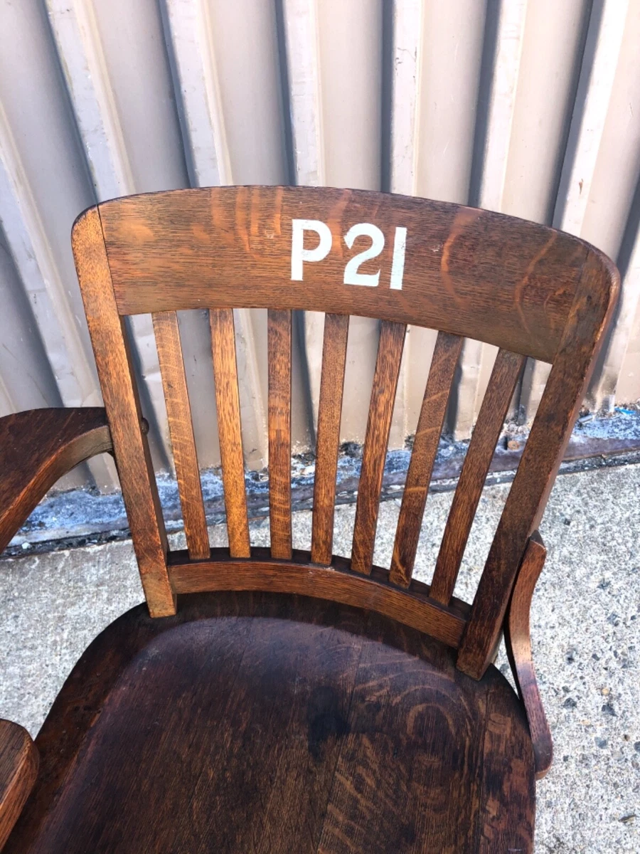Gorgeous vintage quartersawn oak school house desk chair Sikes