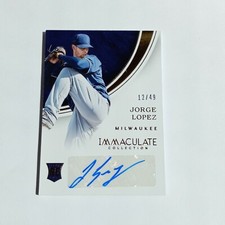 2016 Panini Immaculate Autograph Rookie #RA-JL Jorge Lopez RC #D / 49