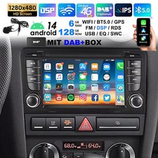 DAB+ Autoradio Android 14 6+128GB Carplay GPS RDS Navi Für Audi A3 S3 8P RS3 8P1