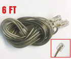 NEW 6P2C 6' Foot 72" inch 2 Pin RJ11 Phone Telco Data Cable Jumper Cord Plug Clr
