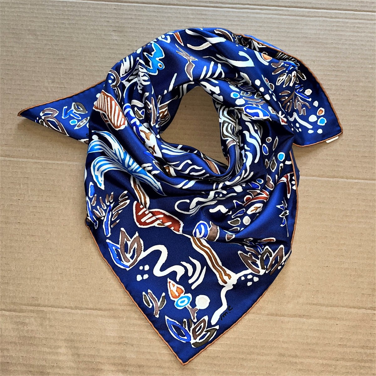 New Hermes Silk Scarf Blue scarf 90cm 35