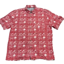 Pelagic Casual Fishing Shirt Hawaiian Button Up Mens XL AOP Floral Cotton Camp