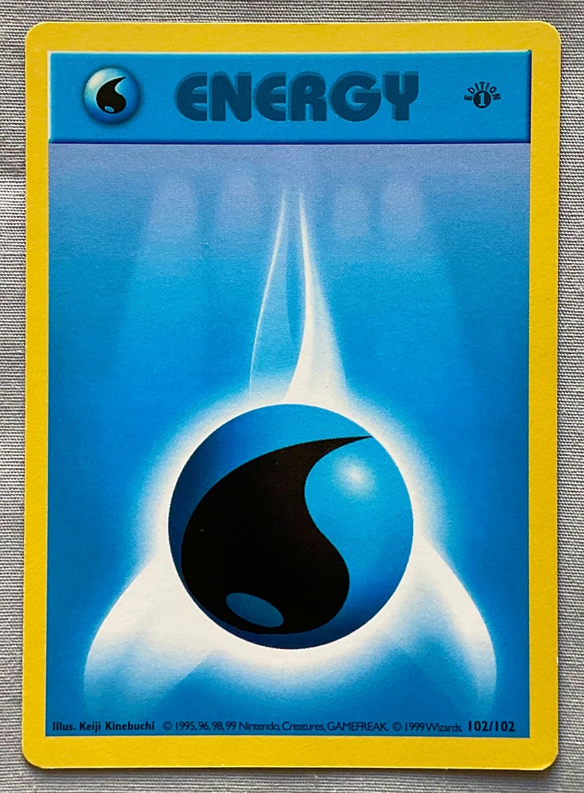 Pokémon 1st EDITION Shadowless Water Energy #102/102 - 1999 Base Set - LP Cond.