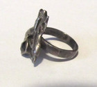 925 STERLING SILVER BAND CHUNK RING Size 5.5 DOLPHINS OCEAN NAUTICAL BLACK STONE — photo 2