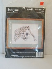 Janlynn Counted Cross Stitch Kitty and Quilt Kit 80-78 14"x11" White Cat New