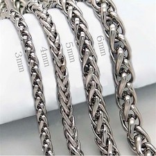 Twist Chain Necklace Stainless Steel 3mm-8mm Thick Link Classic Men Jewelry