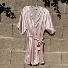 Seductive Wear Cinema Etoile Robe Small Pink Satin Lace Embroidery Short Slv 248