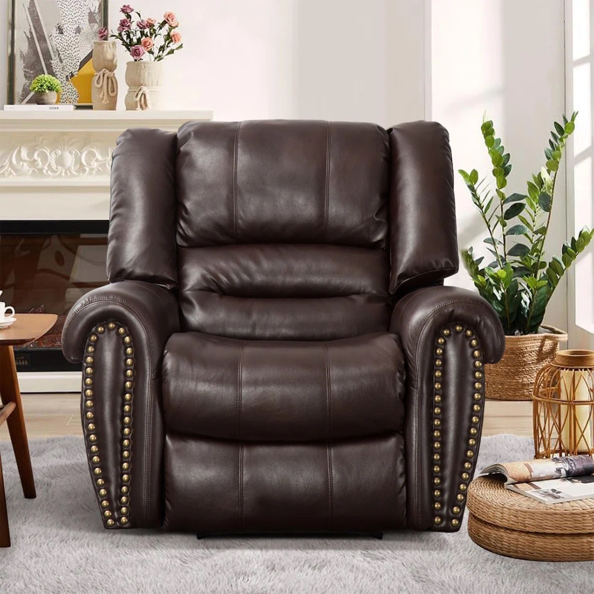 S Manual Arm Chair Recliners Nailhead Oversize