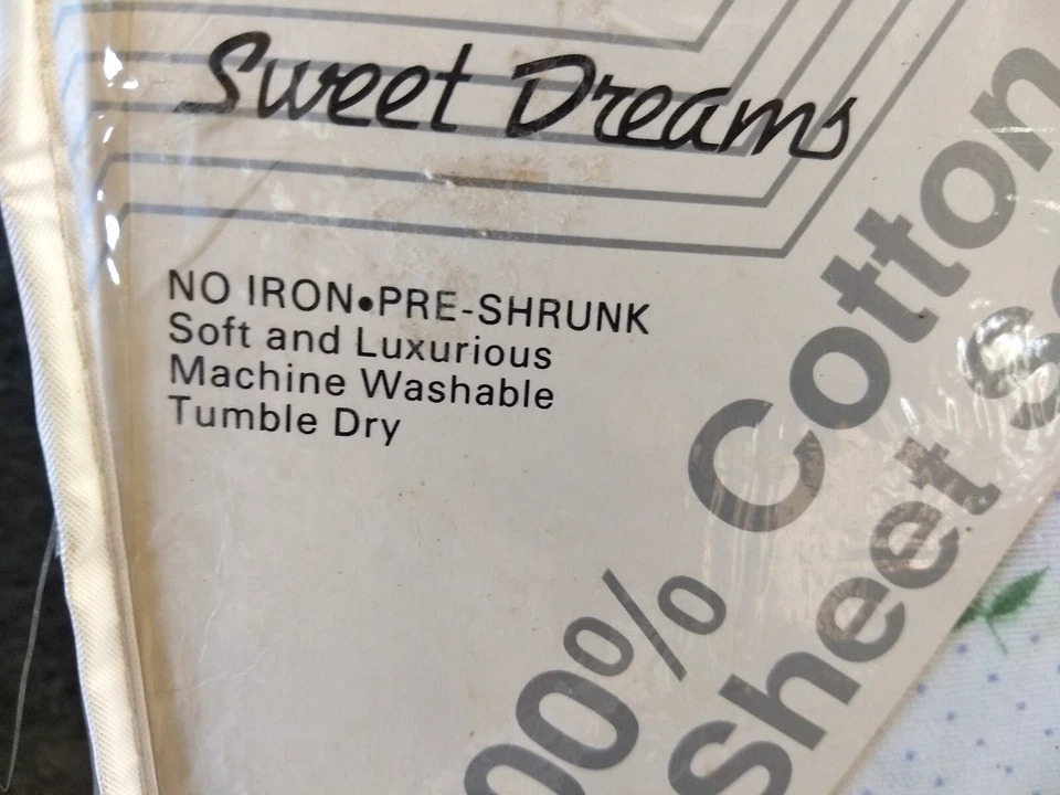 Juego de sábanas dobles Sweet Dreams 3 piezas 100 % algodón franela Victoria Rose sin hierro Nuevo de Lote Antiguo Foto 4 de 4