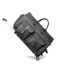 Grey Garment Bag for Travel with Wheels, Carry-on Duffle Bag for Suits