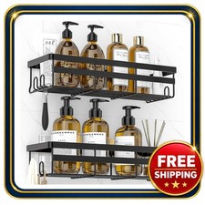 Shower Caddy 2 Pack Adhesive Bathroom Shelves No Drill Rustproof Metal