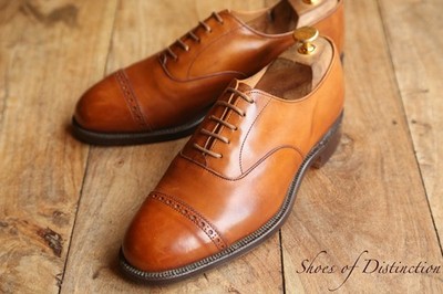 Joseph Cheaney Renoir Tan Brown Leather Oxford Brogue Shoes UK 6 F US 7 EU 40