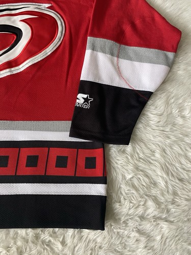 VTG STARTER Jersey NHL Carolina Hurricanes Hockey Club SIZE M #55 Primeau - Foto 3 di 16