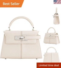 Compact  Leather Top Handle Bag for Women - Perfect for Everyday Style