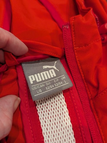 Puma Scuderia Ferrari Jacket Mens Large Red F1 Formula 1 Hooded Windbreaker Zip - Picture 13 of 23