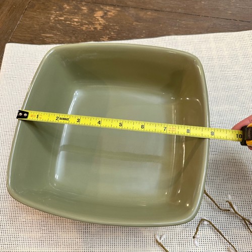 Longaberger Woven Traditions Sage Green Square Large Serving Dish 9" x 9" NEW - Picture 7 of 9