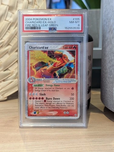 Pokemon Charizard EX Holo 105/112 EX Fire Red Leaf Green 2004 PSA 8 - New Cert