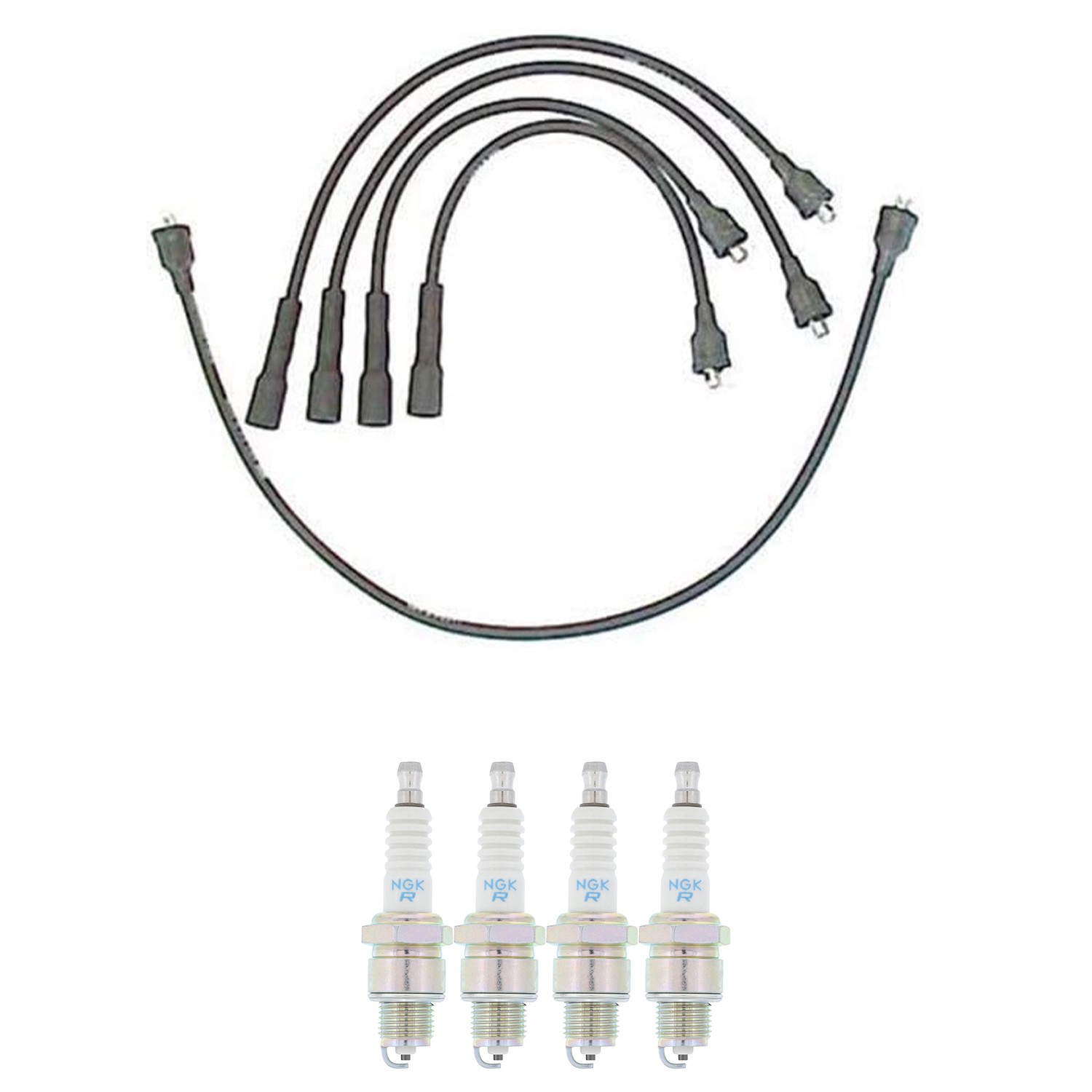 Denso Ignition Wires and NGK Spark Plugs Kit for Volvo 242 244 245 2.0L L4