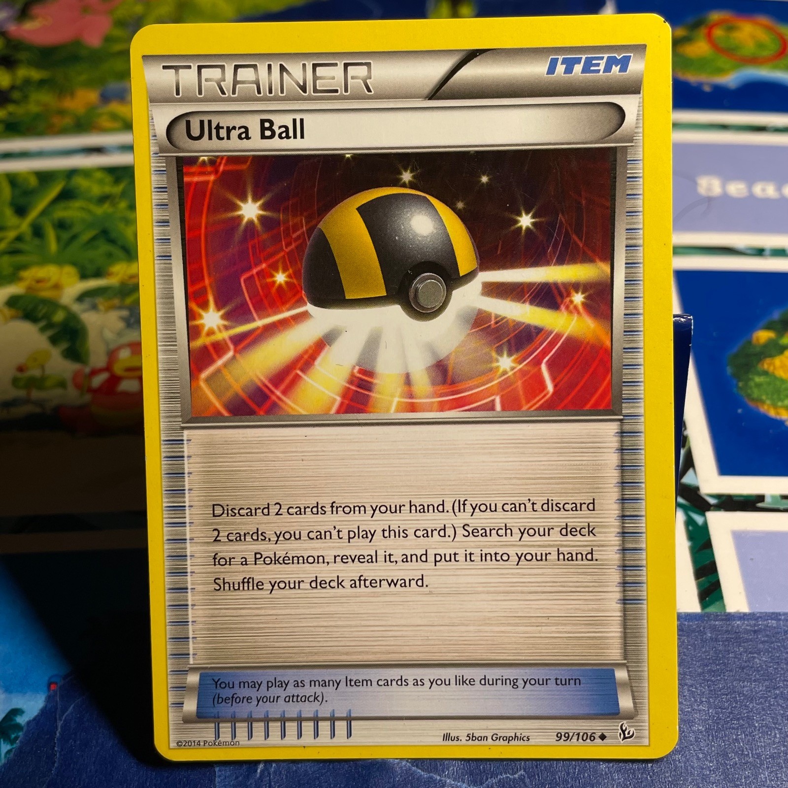 Ultra Ball 99/106 Uncommon Flashfire Pokemon Near Mint MISCUT DOT