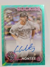 2024 TOPPS CHROME (RC) - COCO MONTES #RA-CMO AUTO AQUA /199 WAVE REFRATOR