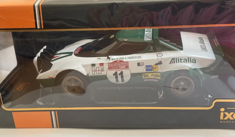 Model rally car Lancia Stratos HF 1st San Remo 1975 IXO Diecast 18RMC061B 1:18th - Image 2 of 4