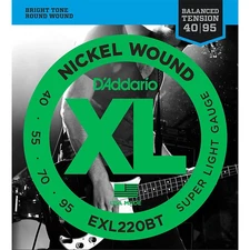 D'Addario EXL220BT Balanced Tension 40-95 Long Scale Electric Bass String Set