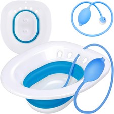 Pochik Sitz Bath for Toilet Seat Hemorrhoids and 1 Count Pack of 1 , Blue
