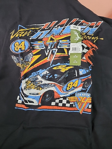VAN HALEN 84 RACING Herren Gr. XL (46-48) Grafik T-Shirt Kurzarm Schwarz Neu - Bild 1 von 2