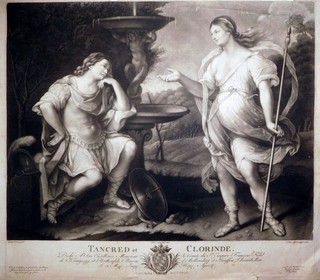 Mezzotint Tankred and Clorinda G. Reni/ J.E. Haid 1785