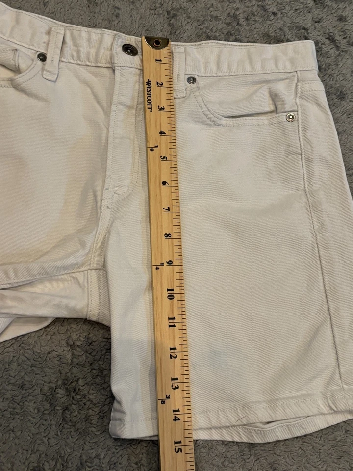 Pantalones Cortos de Jean Calvin Klein para Mujer 6 Off White Crema Denim Informales Verano Foto 4 de 4