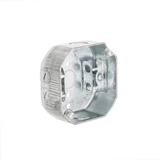 4 in. Octagon Box, Drawn, 1-1/2 in. Deep, Three 1/2 in. KO's AC/MC/Flex Cla...