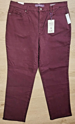 NEW - Gloria Vanderbilt - Crimson Crush stretch slimming tapered jeans - Size 18