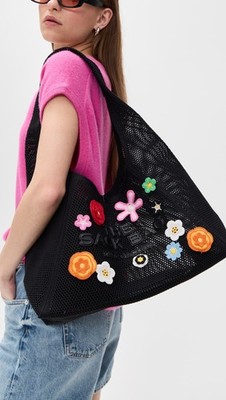 Marc Jacobs The Daisy Crochet Sack Bag Shoulder Purse w/ Pouch