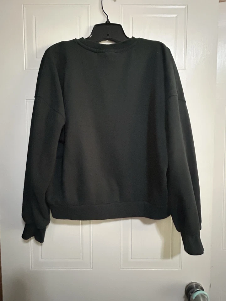 Moletom feminino Betsey Johnson verde escuro animal Go Wild pulôver tamanho XL - Imagem 4 de 4