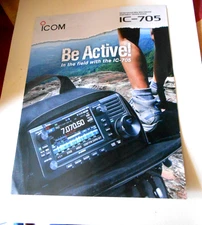 ICOM IC-705 QRP transceiver company Brochure color with features and Specs
