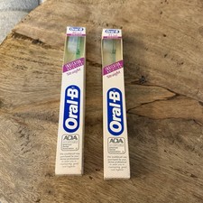 2 Vintage 93' Oral B 40 Soft Straight Toothbrushes - Green- New
