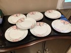 Set of 7 Noritake Azalea 10” Dinner Plates Hand Painted Japan 19322 red mark