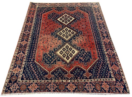 Amazing Hand Knotted Vintage Afshour Pictorial Wool Area Rug 6.5 x 5.4 Ft - Picture 2 of 11