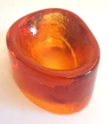 Murano Art Glass V. Nason & C Amber Yellow Trinket Dish Paperweight 3.5” x 2 .5"