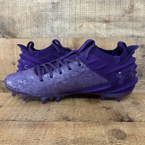 Scarpe da calcio Under Armour Blur 2 MC scamosciate viola da uomo taglia 12 3027978-500 NUOVE - Foto 3 di 12