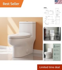 HR-ST076WD Dual Flush Elongated Toilet with Soft Close Seat, High-Efficiency ...